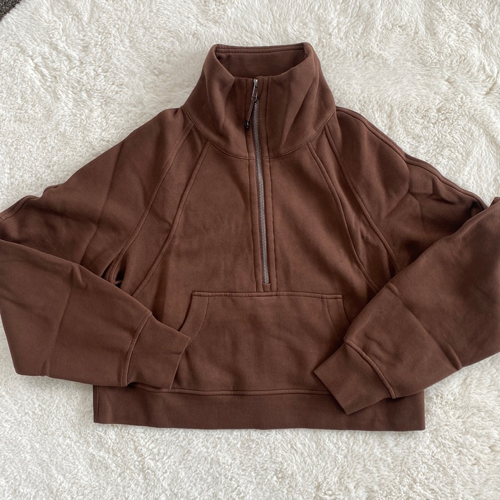 ❤️ Lululemon Scuba Funnel Half-Zip Java Size M/L NWT